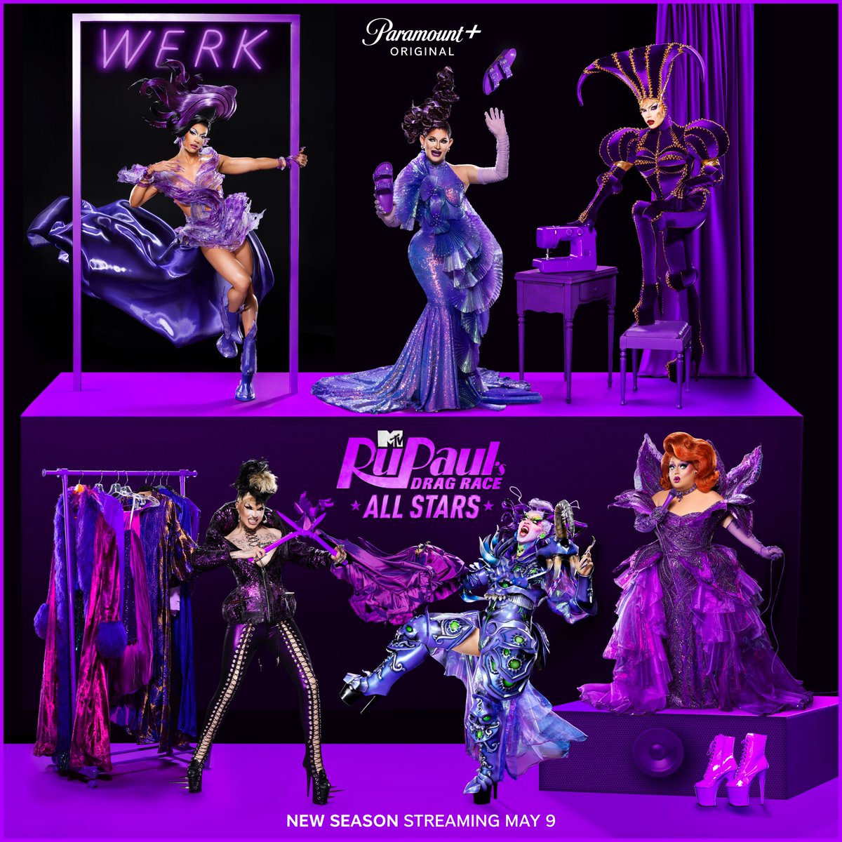 RuPaulsDragRace's tweet photo. It's giving purple REIGN 💜 

#AllStars10 starts streaming MAY 9 on @paramountplus! 💄 https://t.co/pY4DWeIyb2