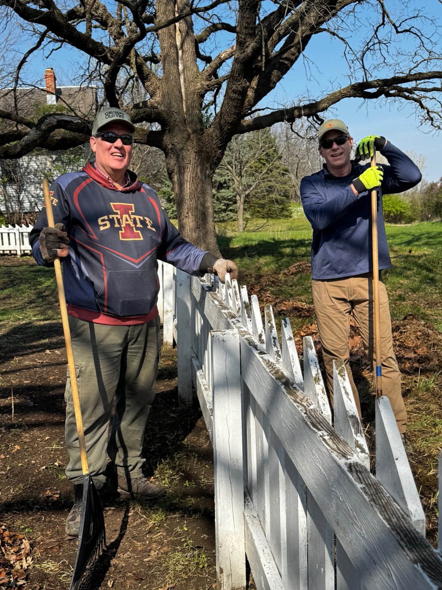 Many hands make for light work at yesterday's Heck Veterinary Clean up <a href="/LHFarms/">Living History Farms</a> . Thanks to everyone who came out to help!  The Infirmary is a replica of the clinic Drs. Heck &amp; Carey started in West Liberty IA in the early 1900's. Check it out next time you visit <a href="/LHFarms/">Living History Farms</a>