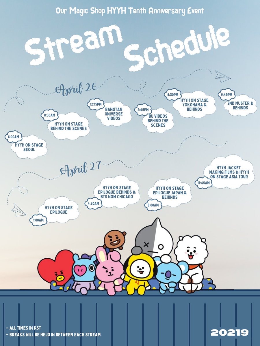 OMSFanbase's tweet photo. OMS Presents: HYYH 10th Anniversary Event

Join us starting April 26th at 6 AM KST for our HYYH streaming party!  Let's relive The Most Beautiful Moment in Life and dive into the Bangtan Universe.  

#OMS #OurMagicShop #BTSARMY #HYYH #TheMostBeautifulMomentinLife https://t.co/iUAcyZ6Bfv