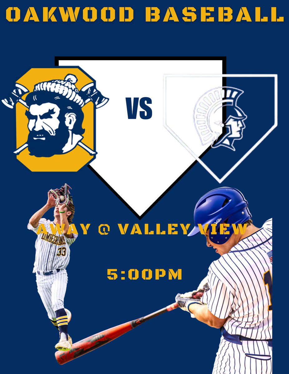 OakwoodBase's tweet photo. GAME DAY! Jacks are on the road tonight at Valley View! 5:00 PM Start Time! https://t.co/Jm3AsCGI8i