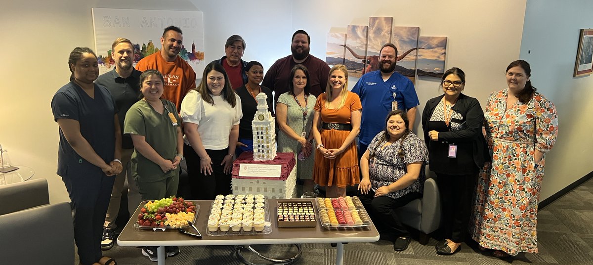 Chris Frei (@chrisrfrei) on Twitter photo Happy Birthday to faculty and staff members in the UT Austin College of Pharmacy Division of Pharmacotherapy and Translational Sciences! Refreshments courtesy of the UT Austin College of Pharmacy!
<a href="/UTexasPharmacy/">UT Pharmacy</a> <a href="/UTAustin/">UT Austin</a> <a href="/UTHealthSA_GSBS/">UT Health SA Grad School of Biomedical Sciences</a> <a href="/TheLongSOM/">Long School of Medicine</a> <a href="/UTHealthSA/">UT Health San Antonio</a> <a href="/UTSA/">UTSA</a> Happy Birthday to faculty and staff members in the UT Austin College of Pharmacy Division of Pharmacotherapy and Translational Sciences! Refreshments courtesy of the UT Austin College of Pharmacy!
<a href="/UTexasPharmacy/">UT Pharmacy</a> <a href="/UTAustin/">UT Austin</a> <a href="/UTHealthSA_GSBS/">UT Health SA Grad School of Biomedical Sciences</a> <a href="/TheLongSOM/">Long School of Medicine</a> <a href="/UTHealthSA/">UT Health San Antonio</a> <a href="/UTSA/">UTSA</a>