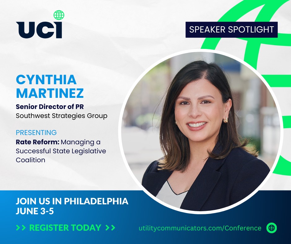 Registered UCI conference attendees will hear from Southwest Strategies' Cynthia Martinez speak on the topic of Rate Reform and Managing a Successful State Legislative Coalition. REGISTER TODAY: events.humanitix.com/uci-2025-phila…