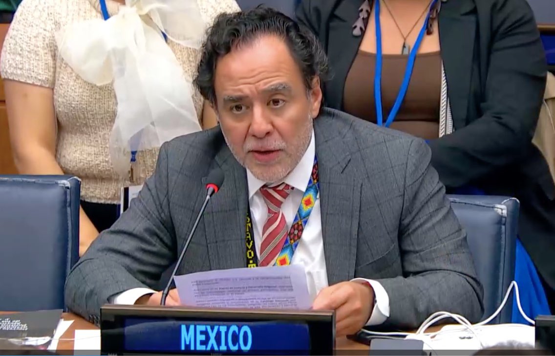 XeewTorres's tweet photo. En nombre del DG @INPI @DEELAYUUK México @MexOnu reitera necesario impulsar un instrumento vinculante para implementar los derechos consagrados en la #DNUDPI  y propone celebrar un seminario global en homenaje del hermano kichwa Raúl Ilaquiche. 

24ª sesión #UNPFII @ONU_es 2025 https://t.co/zuYKXe62l4