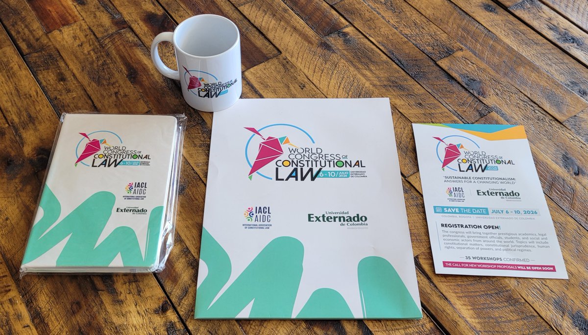 Richard Albert (@richardalbert) on Twitter photo 🤩 Thank you to <a href="/UExternado/">U.Externado</a> for these gifts to mark the launch of the Call for Papers for the next World Congress of Constitutional Law, hosted by Magdalena Correa Henao and Gonzalo Ramirez Cleves on July 6-10, 2026. See you in Bogotá!
Details: wccl2026.com 🤩 Thank you to <a href="/UExternado/">U.Externado</a> for these gifts to mark the launch of the Call for Papers for the next World Congress of Constitutional Law, hosted by Magdalena Correa Henao and Gonzalo Ramirez Cleves on July 6-10, 2026. See you in Bogotá!
Details: wccl2026.com