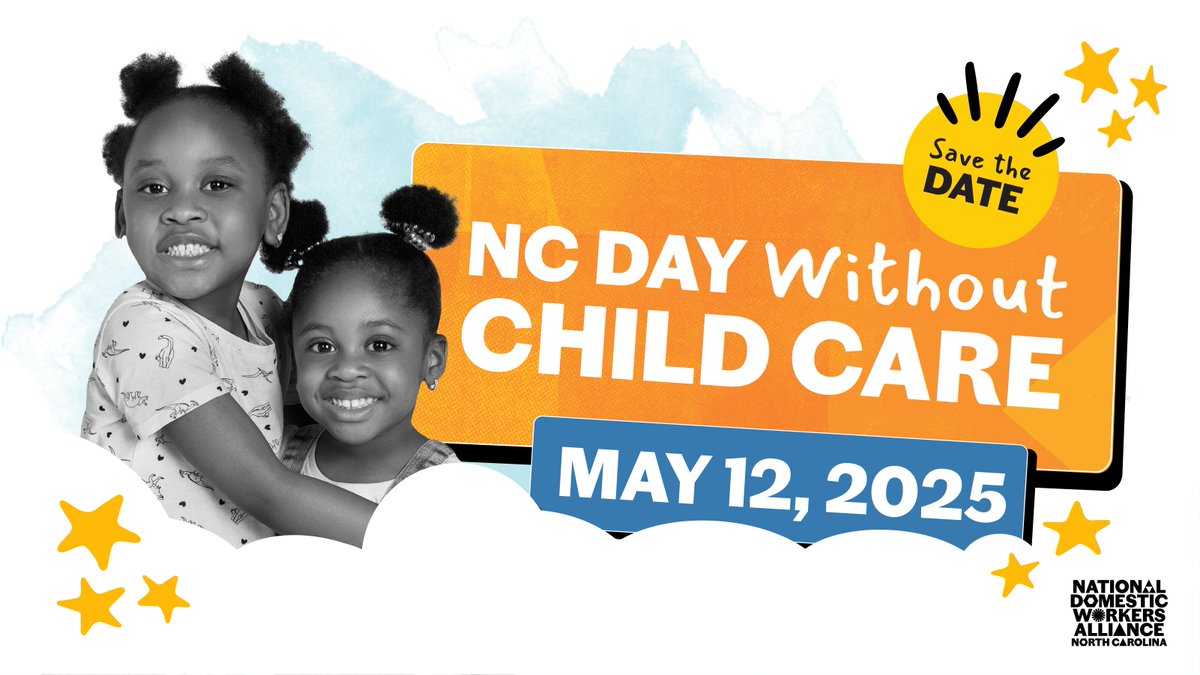 Child care is essential. It allows parents to go to work, small businesses to operate, and for North Carolina’s economy to thrive.

Join us on May 12th as we fight for #ChildCareForNC.

Learn more: docs.google.com/forms/d/e/1FAI…