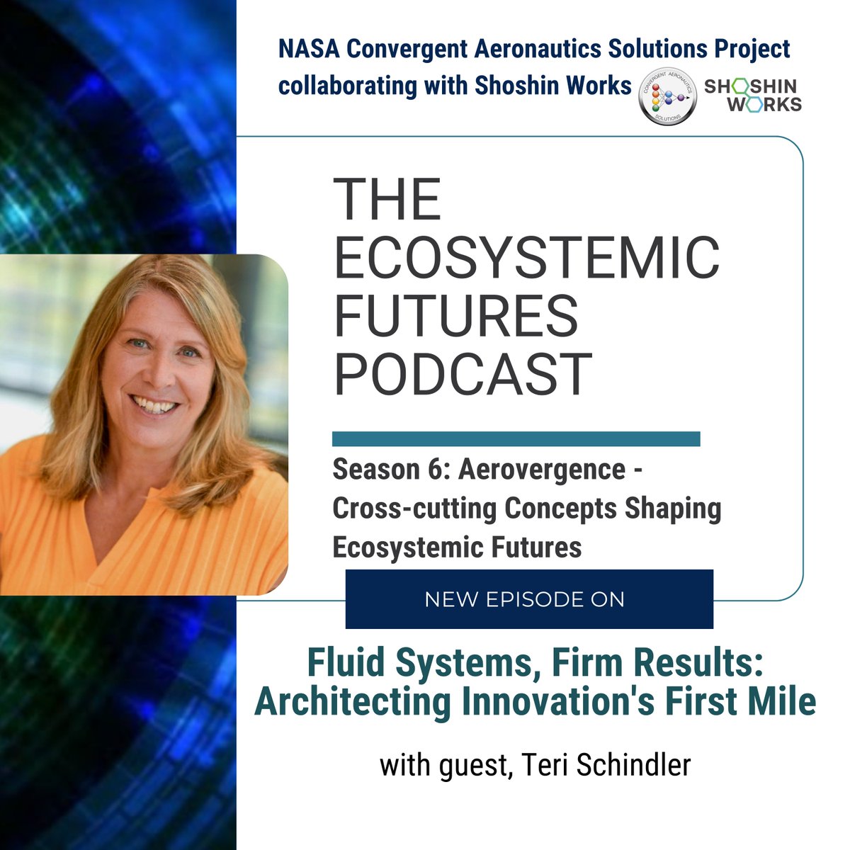 ShoshinWorks's tweet image. NEW EPISODE 🎙️ "Fluid Systems, Firm Results: Architecting Innovation's First Mile" with innovation expert Teri Schindler From @NASA_CAS and @ShoshinWorks: How structured frameworks reveal blind spots in critical societal challenges while accelerating breakthrough.