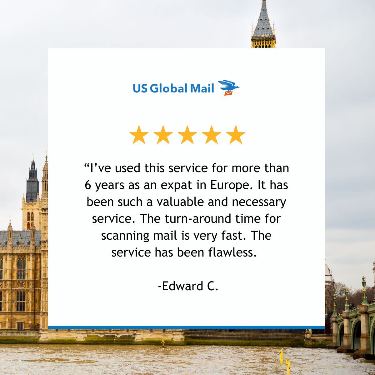 usglobalmail's tweet photo. Six years, two continents, and countless pieces of mail later, this expat still relies on US Global Mail. When you need a dependable service that’s fast, secure, and customer-focused, we’ve got your back. https://t.co/VFw20ZjVBt