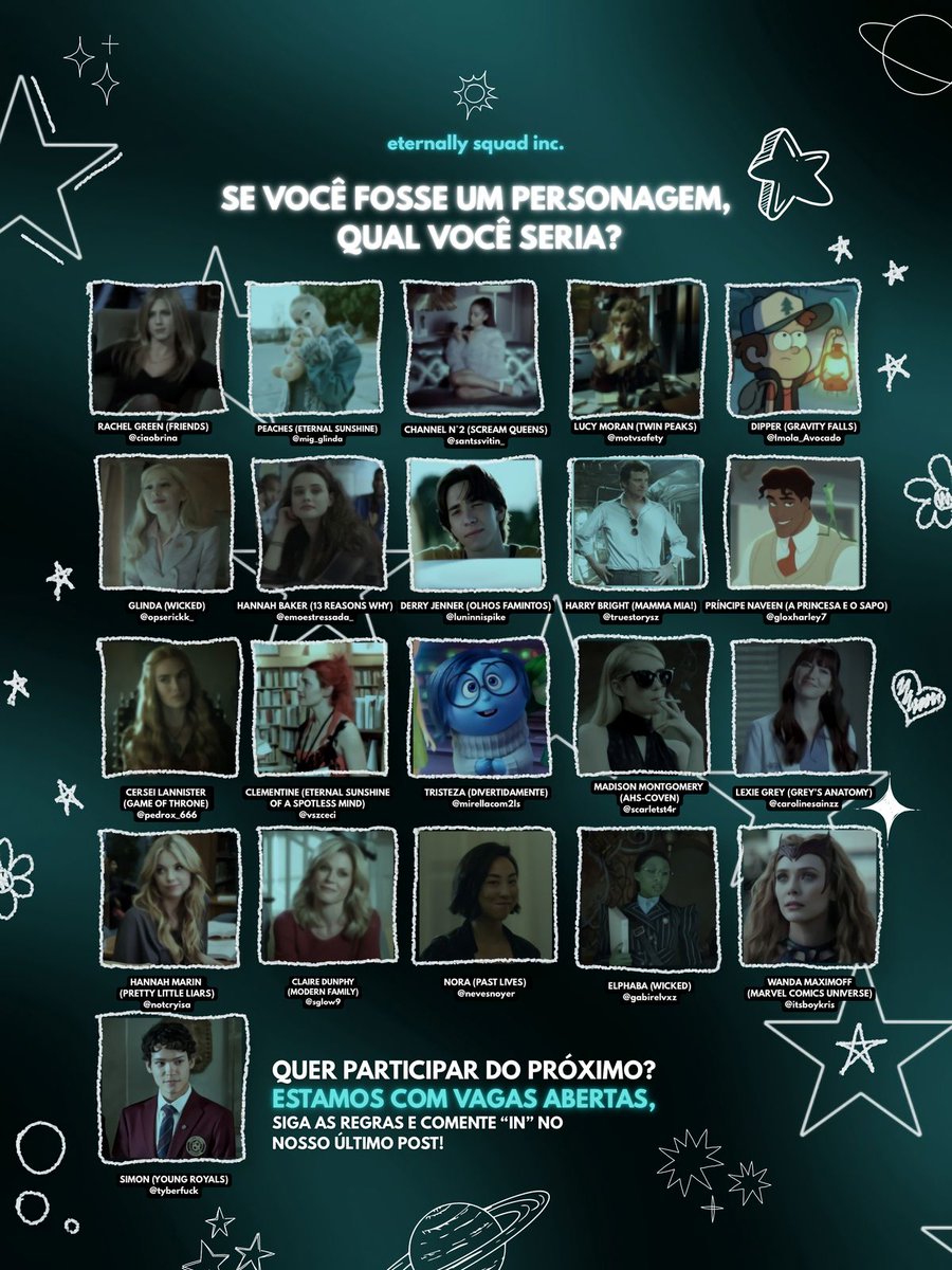 Membros do Eternally como personagens! 🤍