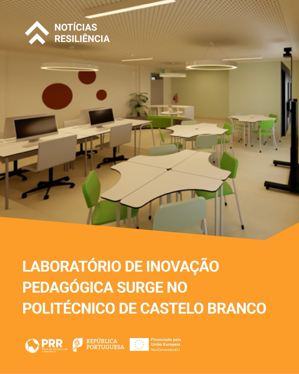 O Politécnico de Castelo Branco (IPCB ) vai criar um Laboratório de Inovação Pedagógica, financiado pelo PRR, através da medida Impulso Mais Digital.

Saiba mais no site recuperarportugal.gov.pt
#nextgenerationEU #resiliencia #inovacao #somosPRR