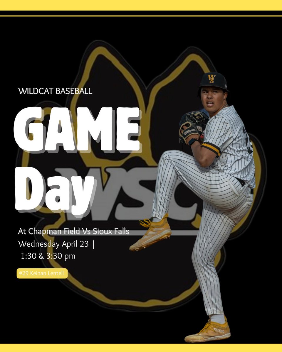 GAMEDAY - <a href="/WSCBB/">Wayne State Baseball</a> hosts Sioux Falls in a battle for third place in NSIC baseball with first pitch at 1:30 pm
#PlayforthePaw