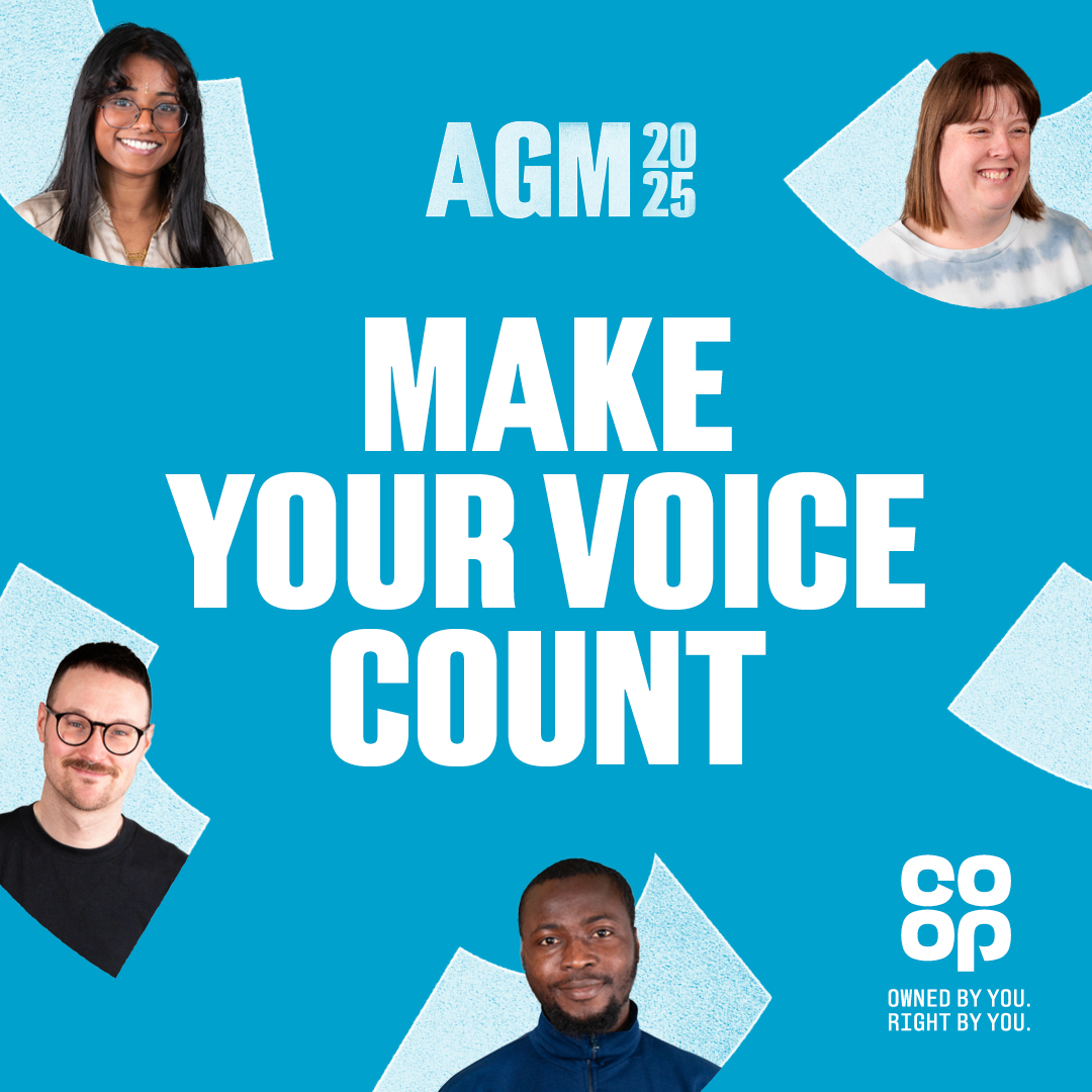 As a <a href="/coopuk/">Co-op</a> Member, I will be taking part in the AGM and voting to have my say on things that matter to me. 
You can vote too, via the Co-op app, and also be in with a chance of winning tickets to Co-op Live!
Find out more - coop.co.uk/vote