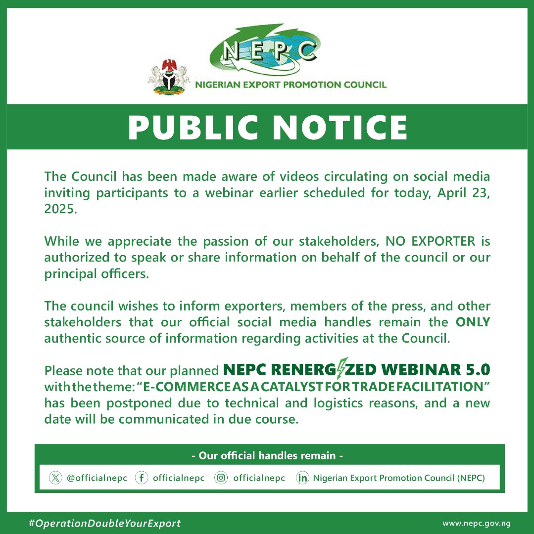 Nigerian Export Promotion Council (@officialnepc) on Twitter photo 