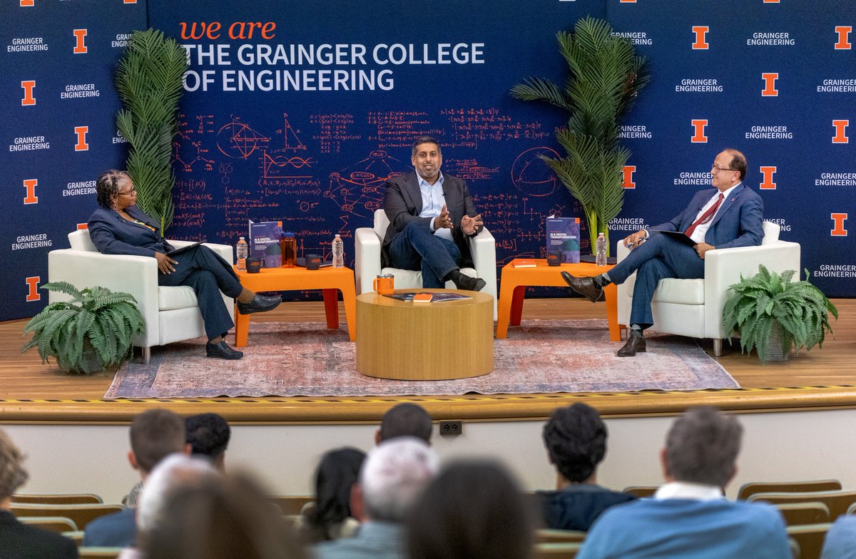 The Grainger College of Engineering (@uofigrainger) on Twitter photo Global tech leader and Illinois alumnus <a href="/vilasdhar/">Vilas Dhar</a> returned to campus for a powerful fireside chat.
From AI governance to ethical tech in higher education, the talk explored how to build a more human-centered digital future.
Read more: siebelschool.illinois.edu/news/vilas-dha… Global tech leader and Illinois alumnus <a href="/vilasdhar/">Vilas Dhar</a> returned to campus for a powerful fireside chat.
From AI governance to ethical tech in higher education, the talk explored how to build a more human-centered digital future.
Read more: siebelschool.illinois.edu/news/vilas-dha…