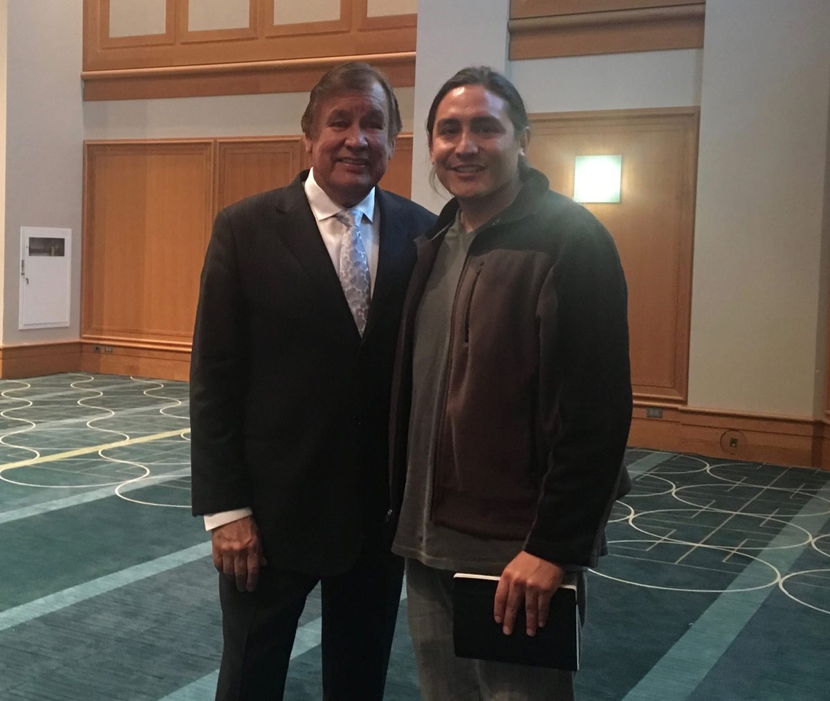 Two authors meeting each other in 2016 before either became authors.

Billy Mills authored Wings of an Eagle in 2024. I published We Weave.