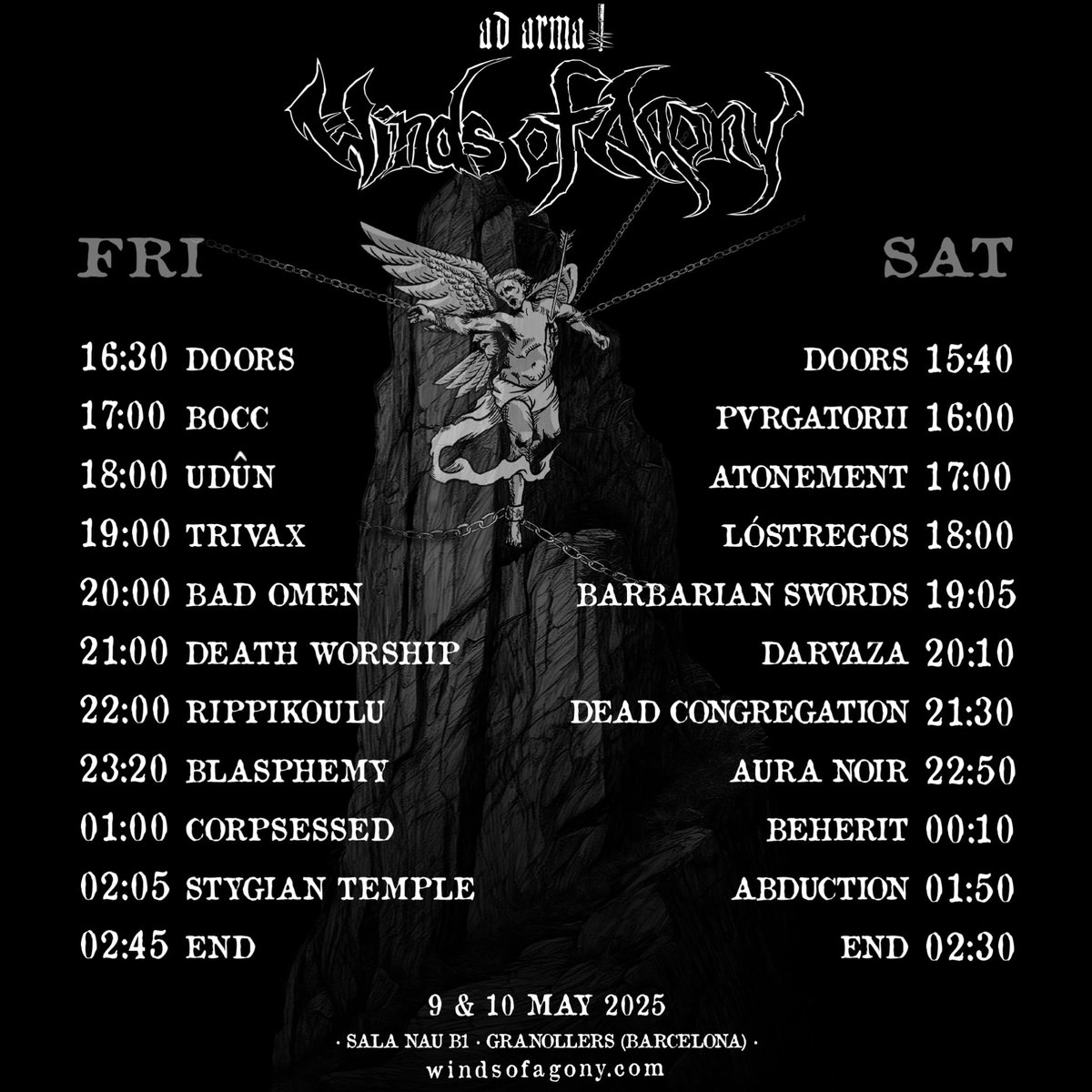 🔥⚔️ SÁBADO 10 DE MAYO, 19:05, Winds Of Agony ~ ANTI-DOGMA MEGAFORCE FULL SET ~ Entradas sueltas para el sábado, sold out. Demás pútridos tickets... entradium.com/es/events/wind…