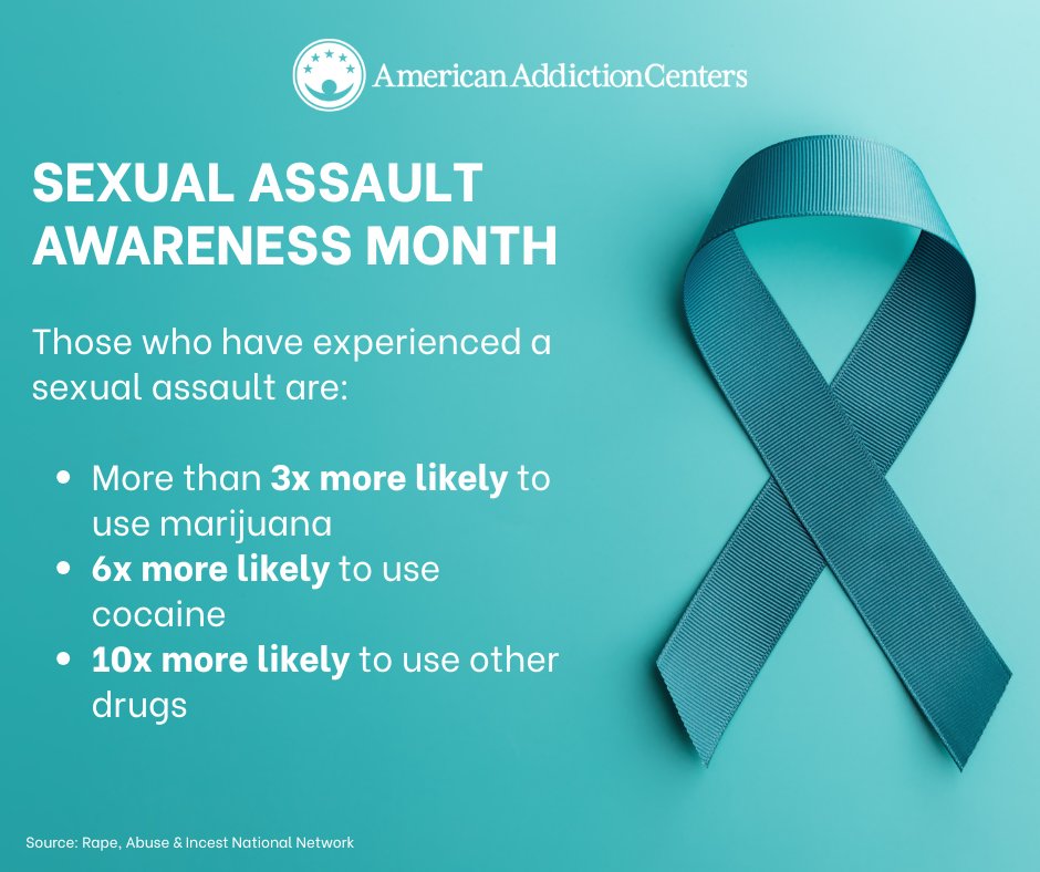 AAC_Tweet's tweet image. April is Sexual Assault Awareness Month. Survivors are at greater risk for addiction. If you or someone you love is struggling with trauma and substance use, compassionate help is available. Call 866-244-1070 to learn more. #SAAM #TraumaRecovery #AddictionHelp #AddictionTreatment