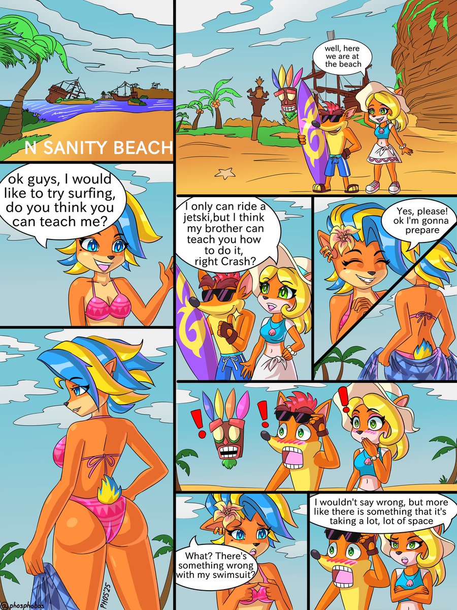 phosphobos's tweet photo. Crash Bandicoot 4 Summer Time Comic 👙🏖🏄‍♂️🏄‍♀️
#CrashBandicoot #Tawna #CocoBandiccot 
#CrashBandicootfanart https://t.co/Fvtts6ceMd