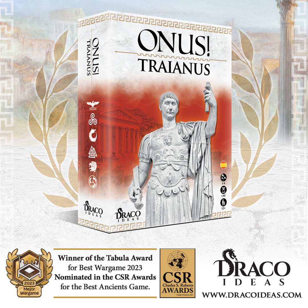 ⚔ ONUS! Traianus
🏆 Best 2023 wargame Tabula Award 🏆
🏆 Charles S. Roberts Awards nominee 🏆
dracoideas.com/shop/en/16-onu…
And the Triumviratus expansion, with 5 new armies
@Onusgame
#Boardgames
#Wargames