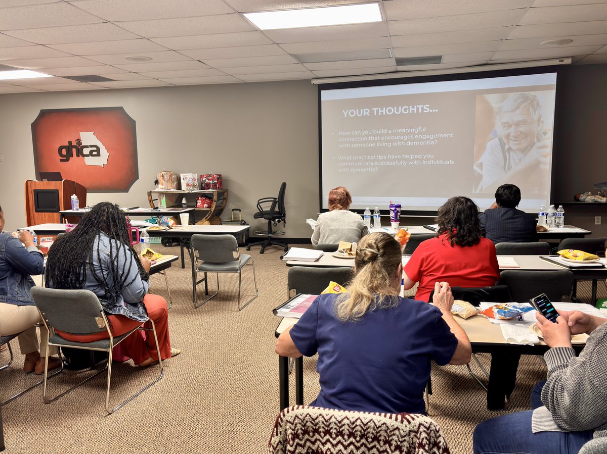 Lunch + learning = a great combo at GHCA Headquarters in Stockbridge, GA! 🥪

Today’s Alzheimer’s Disease &amp; Dementia Care Course brought great insights and fellowship. Learn more + check our training calendar:
🔗 ghca.info/calendar_list.…
#DementiaCare #CDP #HealthcareTraining