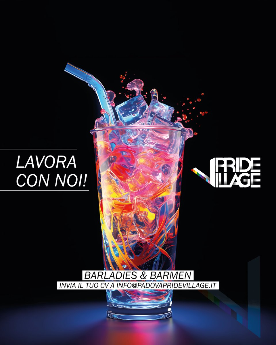 Siamo alla ricerca di barladies e barmen per questa stagione estiva! Hai voglia di lavorare in questa edizione Pride Village 2025 dal 6 giugno al 6 settembre? Contattaci via mail.

Invia la tua candidatura, con CV, a info@padovapridevillage.it