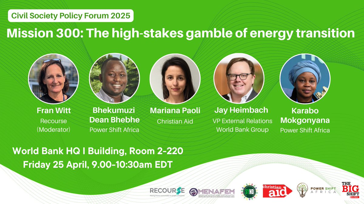 ⚡️Side-Event Alert: What is at stake for Africa's energy transition? 

Join us this Friday as we highlight pathways to  community-led solutions and policy recommendations that place PEOPLE and the PLANET at the center of the just energy transition. 

See the poster for more👇🏿