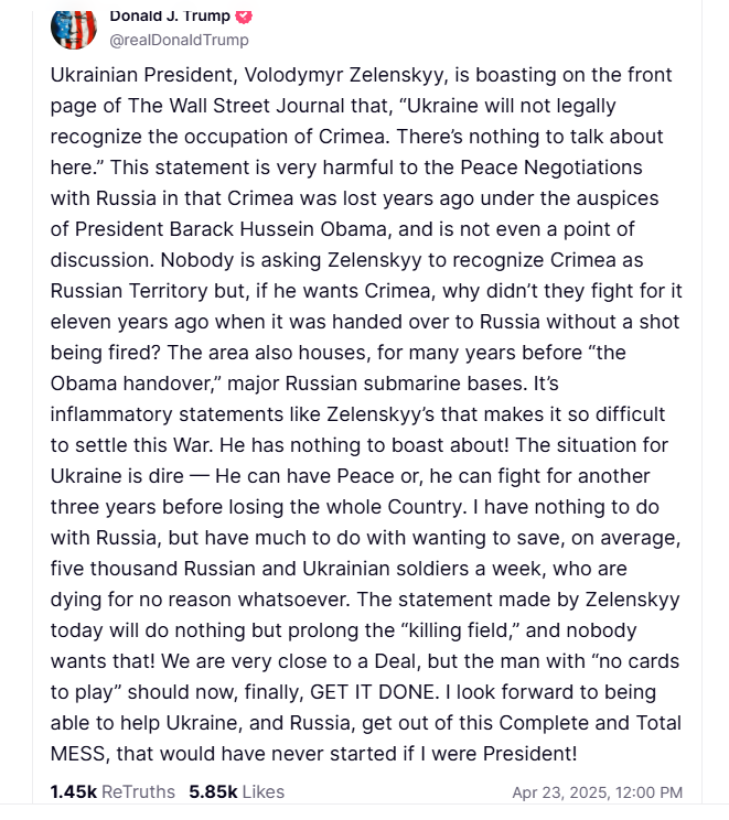 JeanEricBranaa's tweet photo. En substance :
"Alors je vous dis que Poutine n'est pas mon copain, mais c'est quand même lui que je vais aider en désignant Zelensky comme celui qui met le bordel."
-"Non, mais !" (et puis, c'est pas de ma faute, c'est pas ma guerre, jamais il n'y aurait eu de guerre si j'avais été président, et patati et patata...)
➡️ indigne.