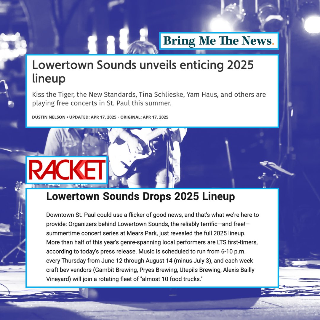 An encore for headlines! We’ve loved seeing the excitement about our 2025 series and lineup, and we're thrilled to be putting on another summer of shows.
 
Thank you to <a href="/bringmethenews/">Bring Me The News</a> and <a href="/RacketMN/">Racket</a> for shining a spotlight on our series and the incredible artists performing!