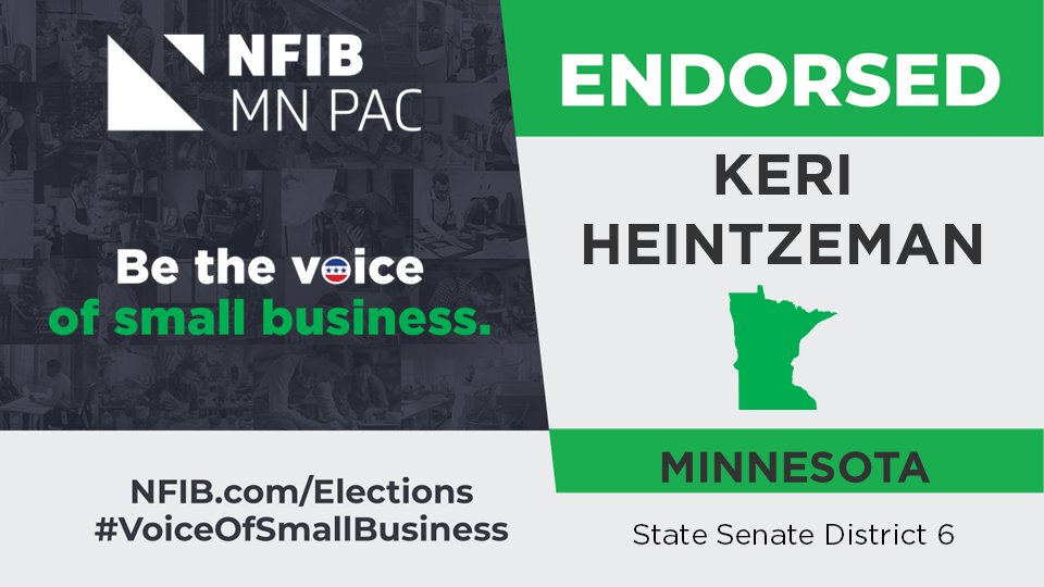 Main Street needs allies in St. Paul, and we’re confident that <a href="/KeriHeintzeman/">Keri Heintzeman</a> will stand strong with Minnesota’s small business owners. 

Read more here: nfib.com/news/news/nfib… #Minnesota #SmallBiz