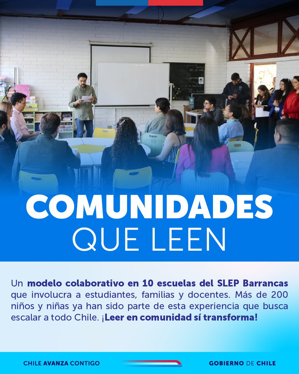FOSIS_Chile's tweet photo. 👧👦 Comunidades que Leen trabaja con +200 niños en el SLEP Barrancas, uniendo a familias, docentes y estudiantes para fomentar la lectura en contextos vulnerables. Una iniciativa con potencial nacional. #DíaDelLibro #InnovaFOSIS https://t.co/kfrGtZhsyI