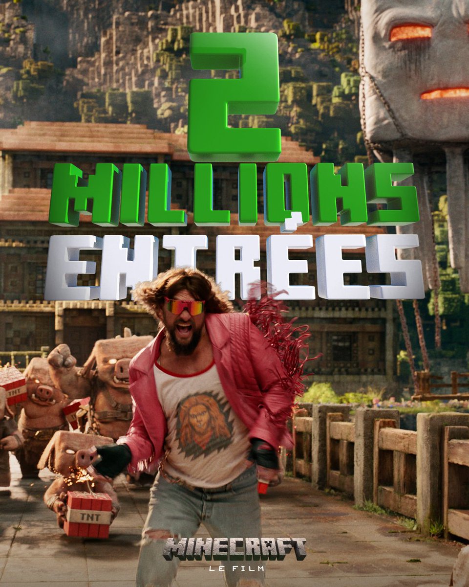 warnerbrosfr's tweet photo. Le monde est à bloc !
Minecraft, Le Film, avec Jason Momoa (Aquaman), Jack Black (Jumanji), Jennifer Coolidge (The White Lotus) et Emma Myers (Mercredi), actuellement au cinéma.
#Minecraft #MinecraftLeFilm https://t.co/D8dI7Y3OLE