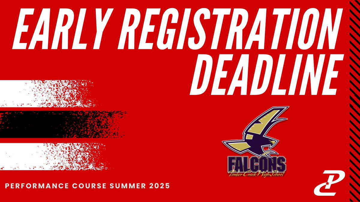 Performance Course (@pcnowisthetime) on Twitter photo The Early Registration Deadline for <a href="/TCHSSportsNet/">Timber Creek Sports</a> is just over a week away!
#NOWISTHETIME to go ALL IN towards being the best athlete, teammate & person possible❗
Secure your spot by May 1st to save 💰!
Take advantage by getting signed up NOW! ⬇️
performancecourse.com/school-distric… The Early Registration Deadline for <a href="/TCHSSportsNet/">Timber Creek Sports</a> is just over a week away!
#NOWISTHETIME to go ALL IN towards being the best athlete, teammate & person possible❗
Secure your spot by May 1st to save 💰!
Take advantage by getting signed up NOW! ⬇️
performancecourse.com/school-distric…