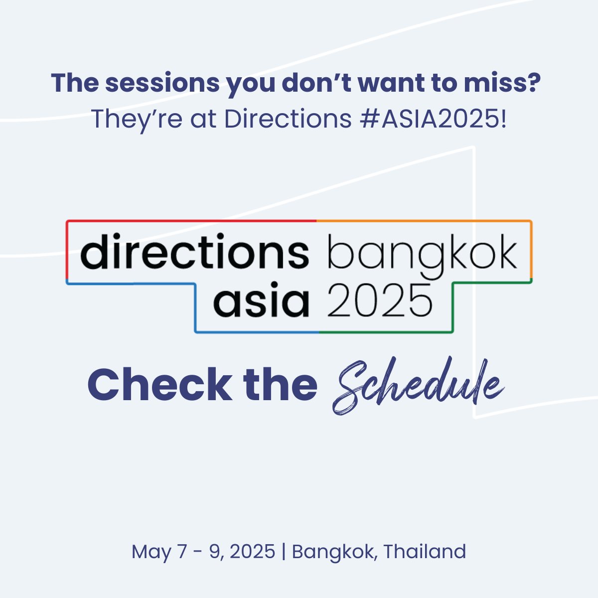 The sessions you don’t want to miss? They’re at Directions #ASIA2025!
Whether you're a business leader, consultant, developer or a sales &amp; marketing professional – explore the schedule with #msdyn365bc sessions for your needs.
👇 Explore the schedule:
bit.ly/42KkKRN