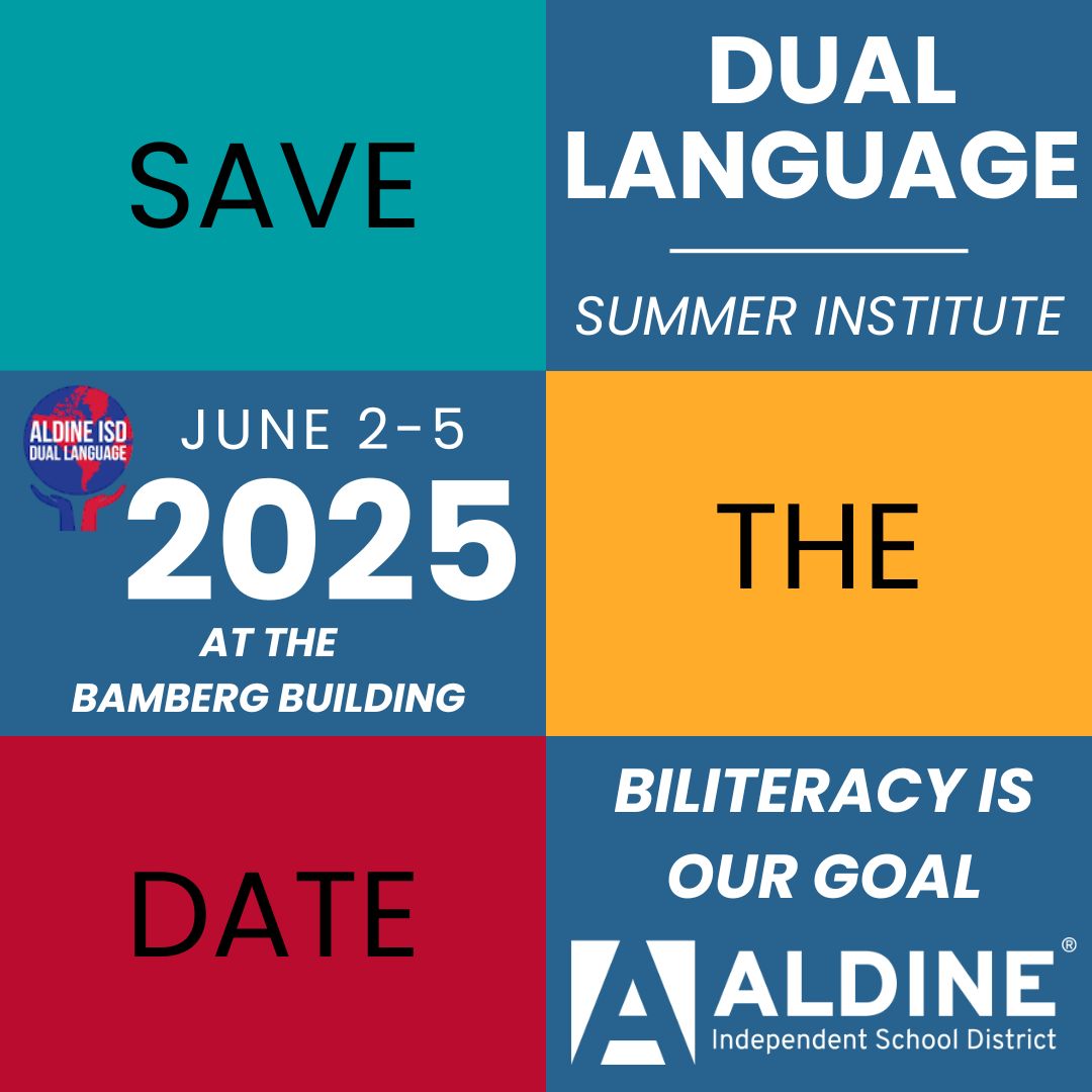 Lola Perejon (@mslolaperejon) on Twitter photo Save the Date! Join us for Aldine's Dual Language Summer Institute June 2- 5 Building Biliteracy while enhancing your instructional strategies. More details coming soon! #DualLanguage #AldineImpact <a href="/AldineISD/">Aldine ISD</a> <a href="/Aldine_Bil_ESL/">Eva Iñiguez 🦋</a> <a href="/teachbernieb/">Bernadette</a> <a href="/AldineEsl/">Aldine ESL Elem</a> <a href="/GomezTempleton/">Mrs. Gómez-Templeton</a> Save the Date! Join us for Aldine's Dual Language Summer Institute June 2- 5 Building Biliteracy while enhancing your instructional strategies. More details coming soon! #DualLanguage #AldineImpact <a href="/AldineISD/">Aldine ISD</a> <a href="/Aldine_Bil_ESL/">Eva Iñiguez 🦋</a> <a href="/teachbernieb/">Bernadette</a> <a href="/AldineEsl/">Aldine ESL Elem</a> <a href="/GomezTempleton/">Mrs. Gómez-Templeton</a>