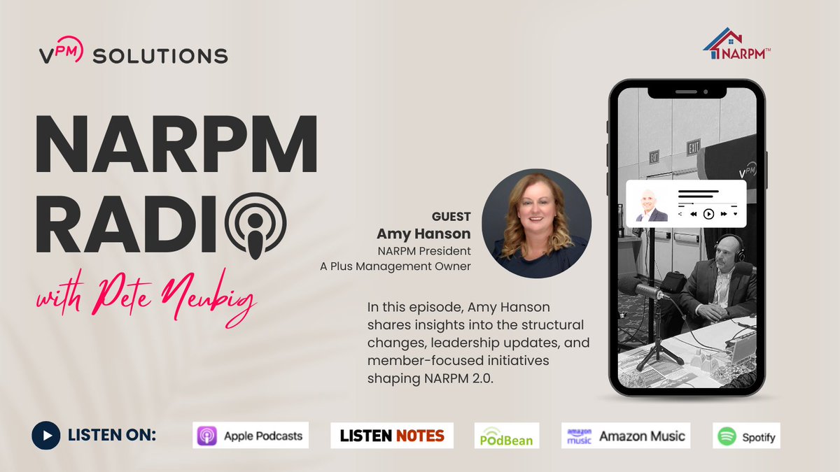 In this episode, Amy Hanson, NARPM National President, shares insights into the exciting changes underway with #NARPM 2.0, as the organization evolves to meet the future of #PropertyManagement. Listen to the new episode here: hubs.ly/Q03jwzd30