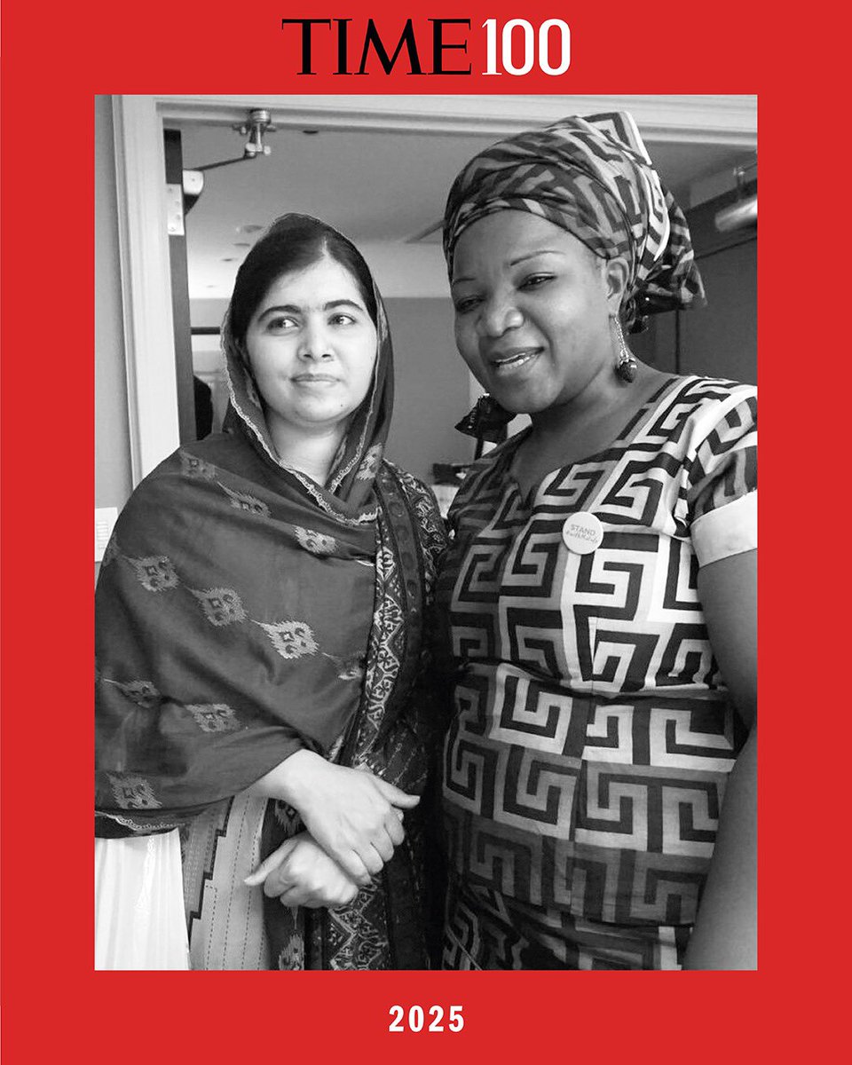 From one #TIME100 honoree to another - thank you <a href="/Malala/">Malala Yousafzai</a>, for putting education firmly on the agenda, selflessly &amp; audaciously. 10 years ago I stood with you here in NYC; today I feel you standing with me, <a href="/Camfed/">CAMFED - Campaign for Female Education</a> and generations of girls😍 @time time.com/collections/10…