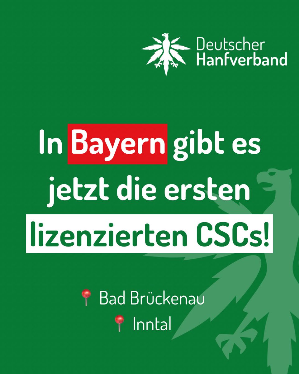 💥🌱 In Bayern wurden wohl endlich die ersten CSCs genehmigt! 

🏘️ In Bad Brückenau und im Inntal darf jetzt legal Club-Cannabis angebaut werden.