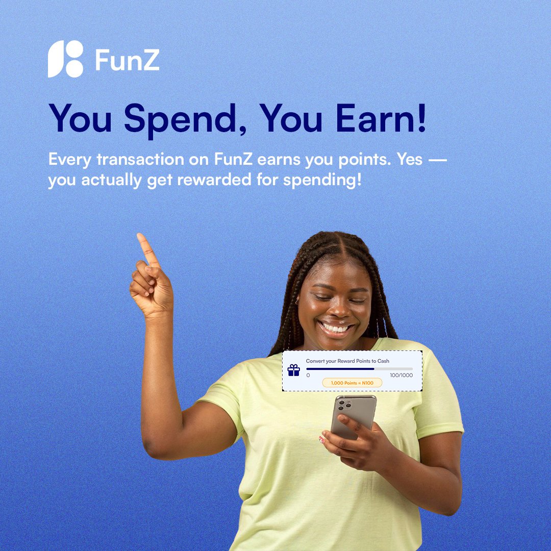 FunZ_NG's tweet image. You know what’s better than spending?🤔
Spending and earning at the same time.😎

Rack up points every time you make a transaction. Because every swipe should count. 💯😌

#spendandearn  #smartspending #funzmobileapp #FundYourFunWithFunZ 

Have you downloaded the FunZ App?🤔