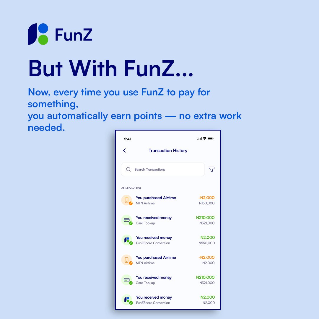 FunZ_NG's tweet image. You know what’s better than spending?🤔
Spending and earning at the same time.😎

Rack up points every time you make a transaction. Because every swipe should count. 💯😌

#spendandearn  #smartspending #funzmobileapp #FundYourFunWithFunZ 

Have you downloaded the FunZ App?🤔