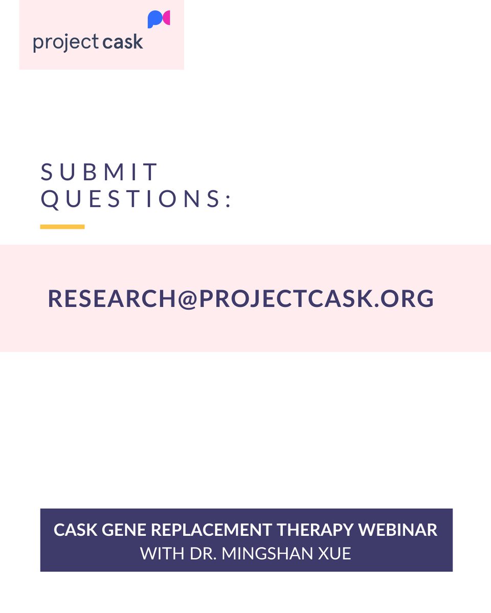 A new gene replacement study for CASK is underway at Baylor—led by Dr. Xue &amp; building on proven STXBP1 strategies. Hope for all CASK mutations—males, females, all types of mutations. Webinar April 30 | 5pm EThttps://zoom.us/webinar/register/WN_-3tIK6sCRA6Im5HK4Vm2uw#/registration