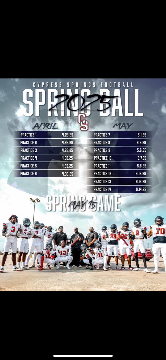 Today is the first day of Spring Ball ‼️

Come check us out ! 

Practices will be filled with Discipline, Energy, Effort and Passion on both sides of the football ! 

#CHOP 🪓
