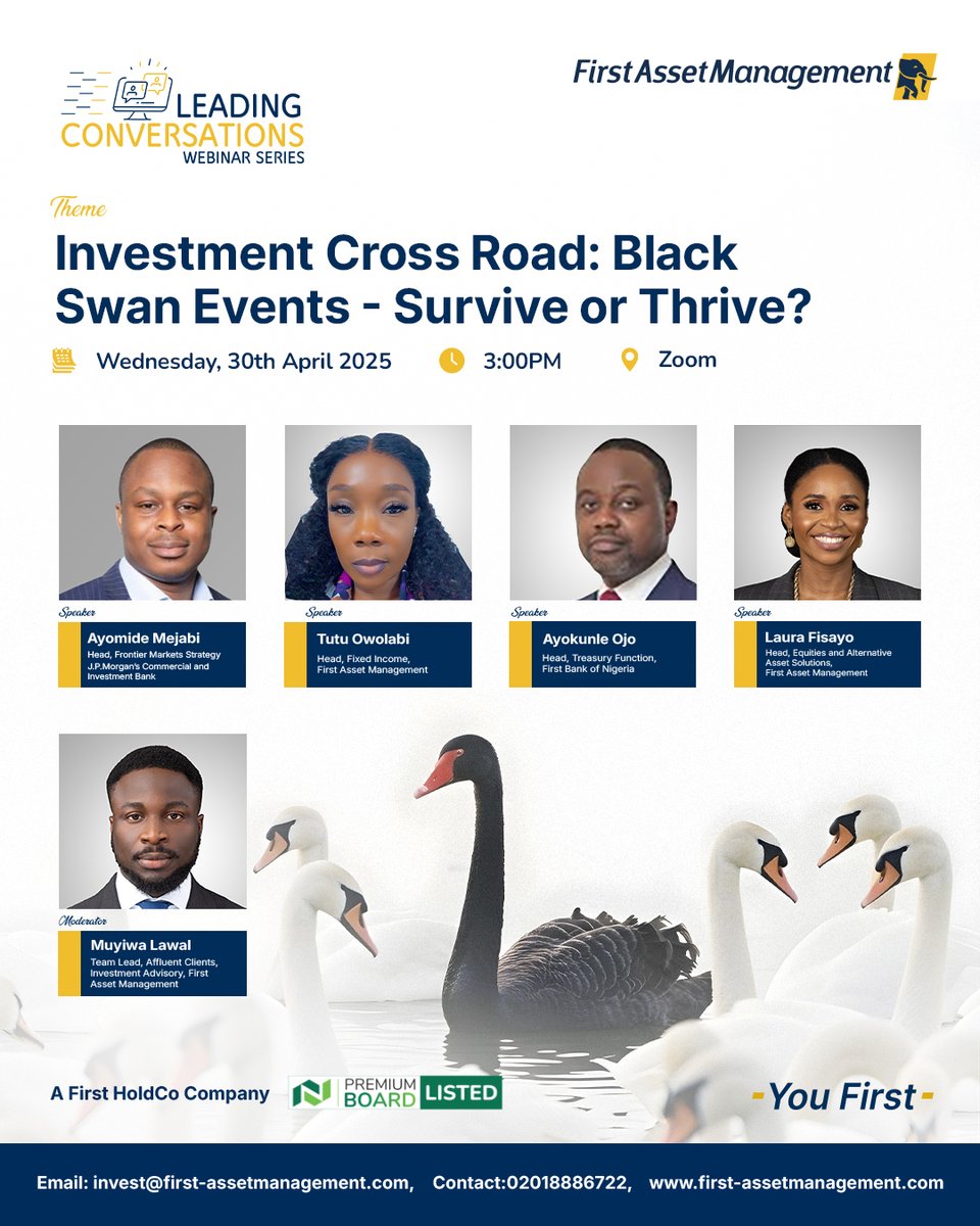 firstassetmgmt's tweet photo. Join us for the next edition of our Leading Conversations Webinar Series:

Date: April 30, 2025
Time: 3:00 PM 

To register, use this link
https://t.co/vj4QyqElsm 

#FAM #firstassetmanagement https://t.co/Ma7Gijnck9