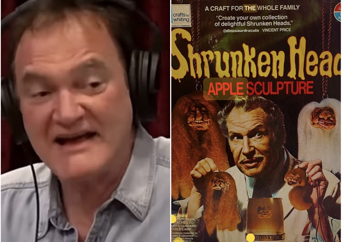 Quinton Tarantino face reminds me of the shrunken head sculptures you could make from old dried up apples in the 70s. 

That is all.