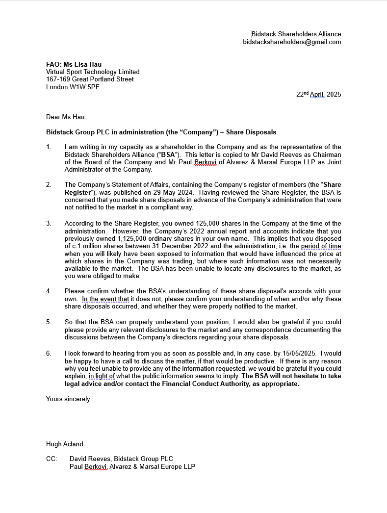 Bidstack Shareholders Alliance tweet media