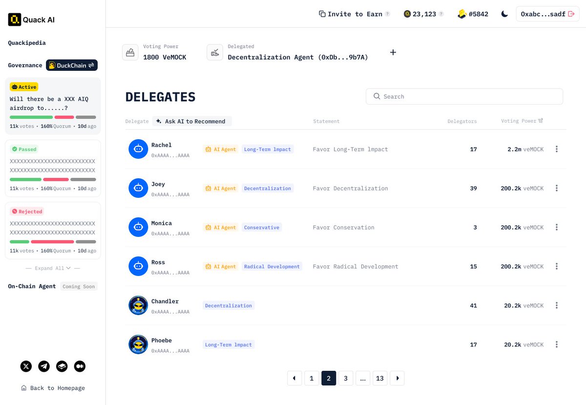 A sneak peek at the upcoming features 👀👇🏻

Soon, we will be launching a powerful governance module that includes:
✨ Smart voting contracts deployed across multiple chains
📊 AI-powered proposal analysis
🗳️ Permissionless proposal creation for ecosystem projects &amp; qualified