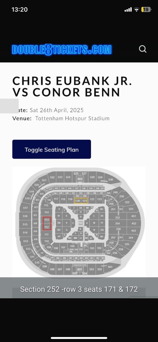 CritchBFC's tweet image. My mates selling 2 tickets Fv. £325. Drop me a message if interested