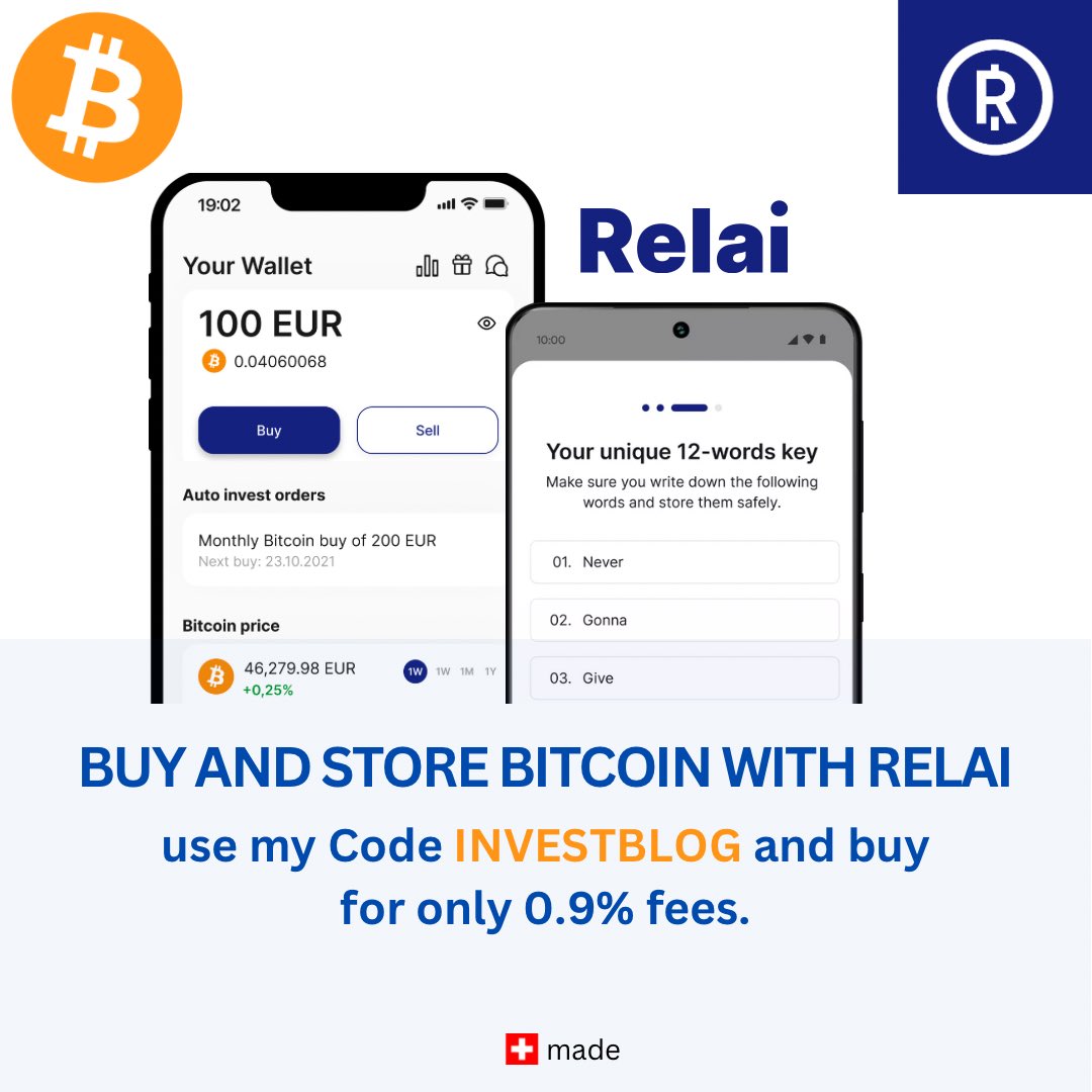 Investblogch's tweet photo. #Bitcoin goes to the moon 🚀 Buy fast and safe with @relai_app. Euro/Chf with 💳 / Bank to #btc
#buybitcoin #safebitcoin #wallet #btcwallet #europe #schweiz https://t.co/E6XqXJNtM3