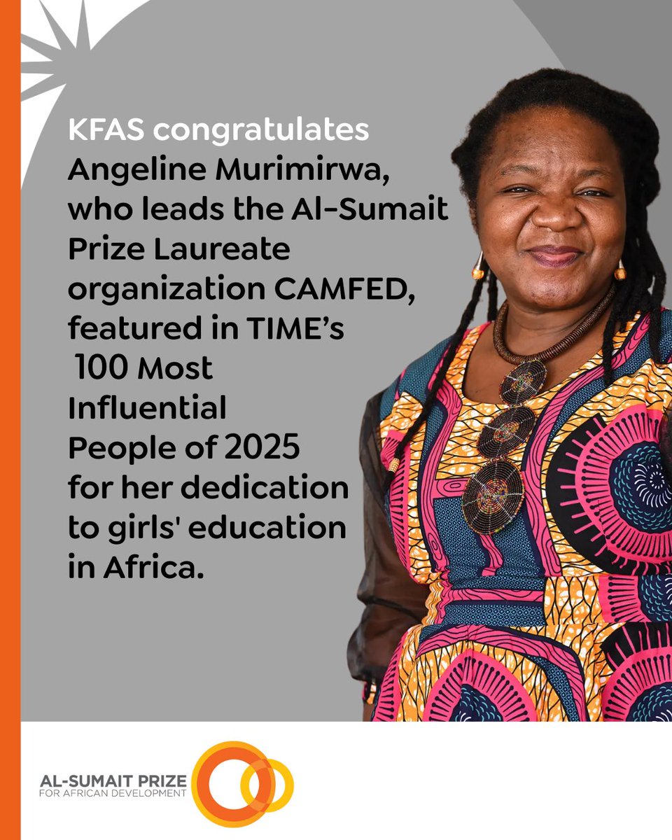 kfasinfo's tweet photo. KFAS congratulates Dr. Ismahane Elouafi, a member of the Al Sumait Prize Board of Trustees, for being named one of TIME’s 100 Most Influential People of 2025.

Dr. Elouafi’s work in transforming global food systems and advancing scientific research continues to have a significant impact on development worldwide.

Also recognized on this list are Angeline Murimirwa, CEO of CAMFED, an organization focused on advancing education for girls and young women in Africa, and Professor Christian Happi, Director of ACEGID, a research center contributing to public health innovations.

Their inclusion highlights the importance of leadership and collaboration in driving progress across Africa and beyond.

As the organization responsible for the Al Sumait Prize on behalf of Kuwait’s Ministry of Foreign Affairs, KFAS is proud to support the recognition of individuals and organizations dedicated to the advancement of science, education, and development.

KFAS extends its congratulations to Dr. Elouafi, Ms. Murimirwa, and Professor Happi for their contributions to these fields.