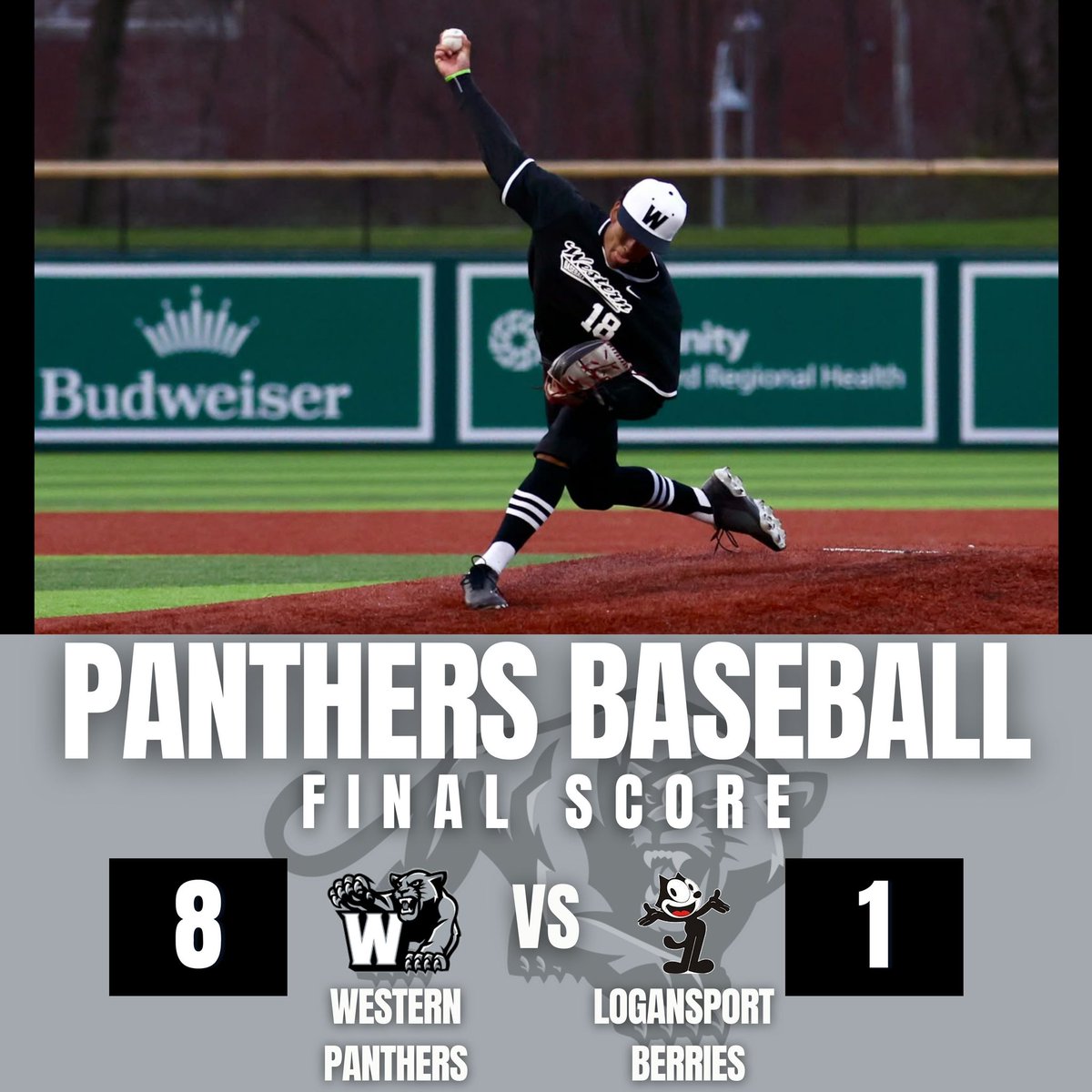 WHS Sports Information (@whs_sid) on Twitter photo ⚾️Panthers Baseball (10-1, 5-0)⚾️
<a href="/Western_BBCoach/">Western Baseball</a>
Panthers WWWWWWin
Panthers - 8
Berries - 1 ⚾️Panthers Baseball (10-1, 5-0)⚾️
<a href="/Western_BBCoach/">Western Baseball</a>
Panthers WWWWWWin
Panthers - 8
Berries - 1