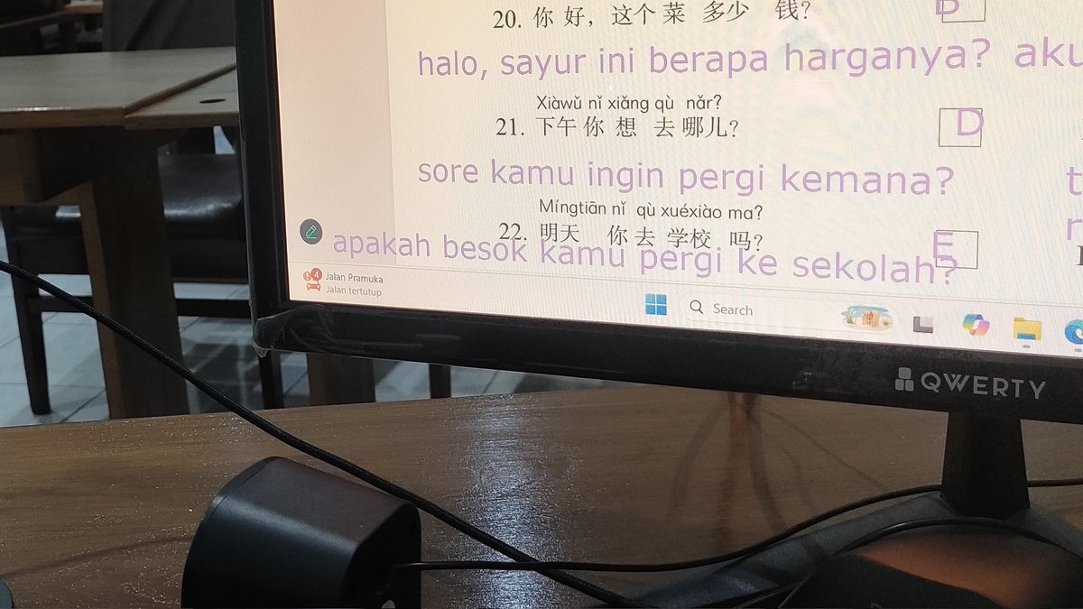 malem ini ngajarin HSK 1 hybrid online dan offline🙌