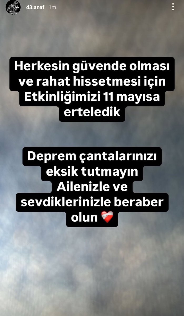 GEÇMİŞ OLSUN TÜRKİYE 🙏🏼🙏🏼

Dikkatli olun, gerçekleşebilcek her türlü felakete önlem olarak binalardan, dar alanlardan uzak durmaya özen gösterin. bulunduğunuz yere en yakın toplanma alanını öğrenip mümkünse oraya gitmeye çalışın. evlerde bulunanlar deprem çantası  hazırlamayı